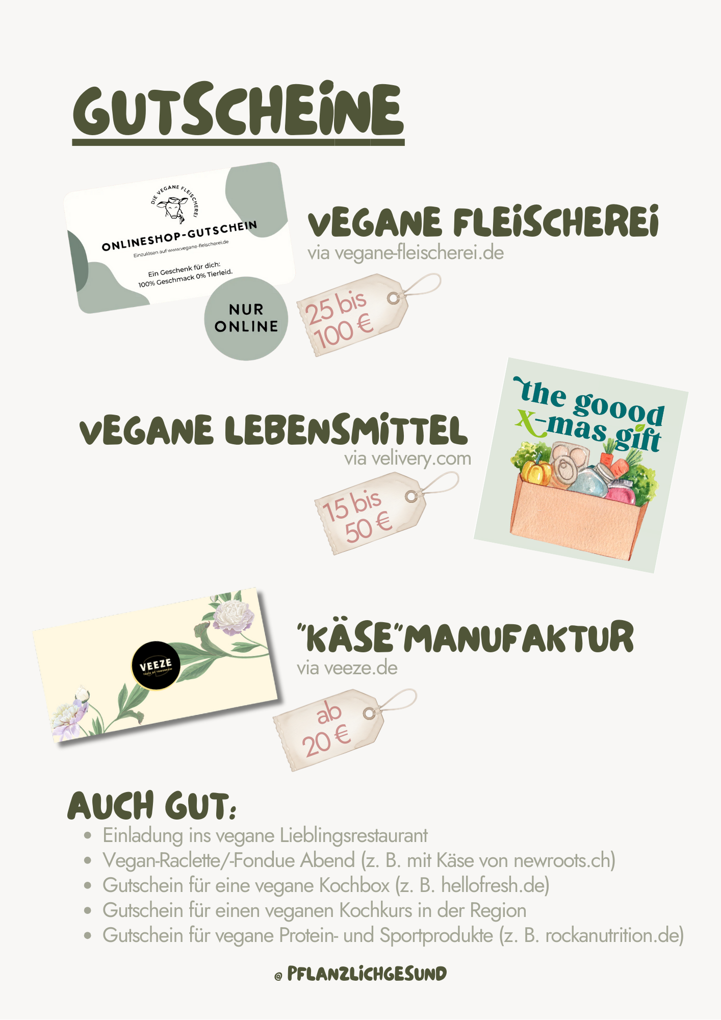 vegan geschenk Gutscheine